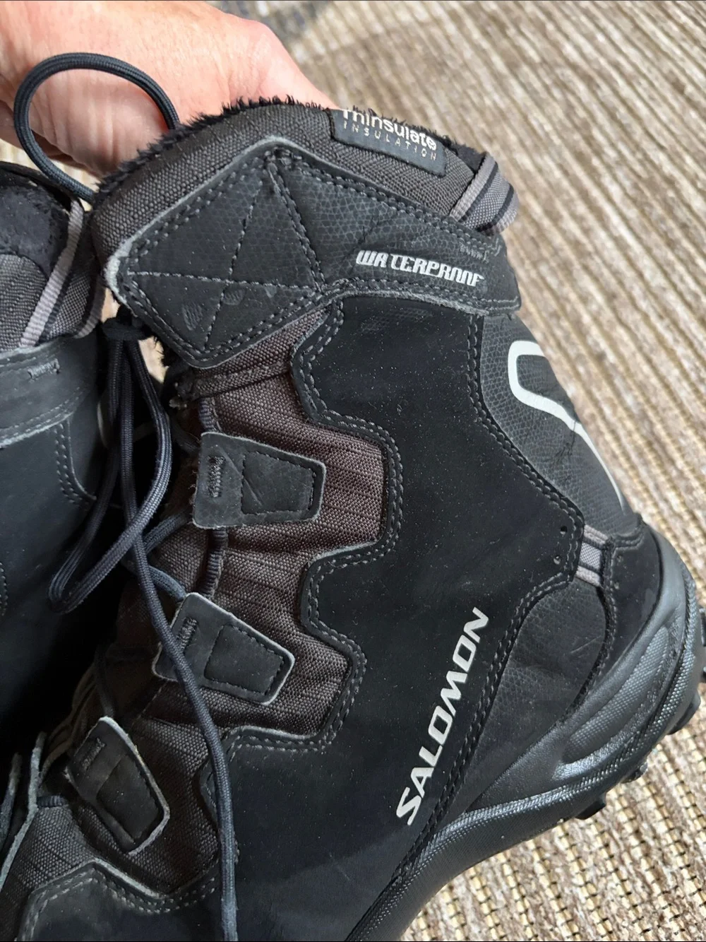 Salomon Snowtrip TS WP Winter Boots Men’s Size 10 Black Waterproof Thinsulate